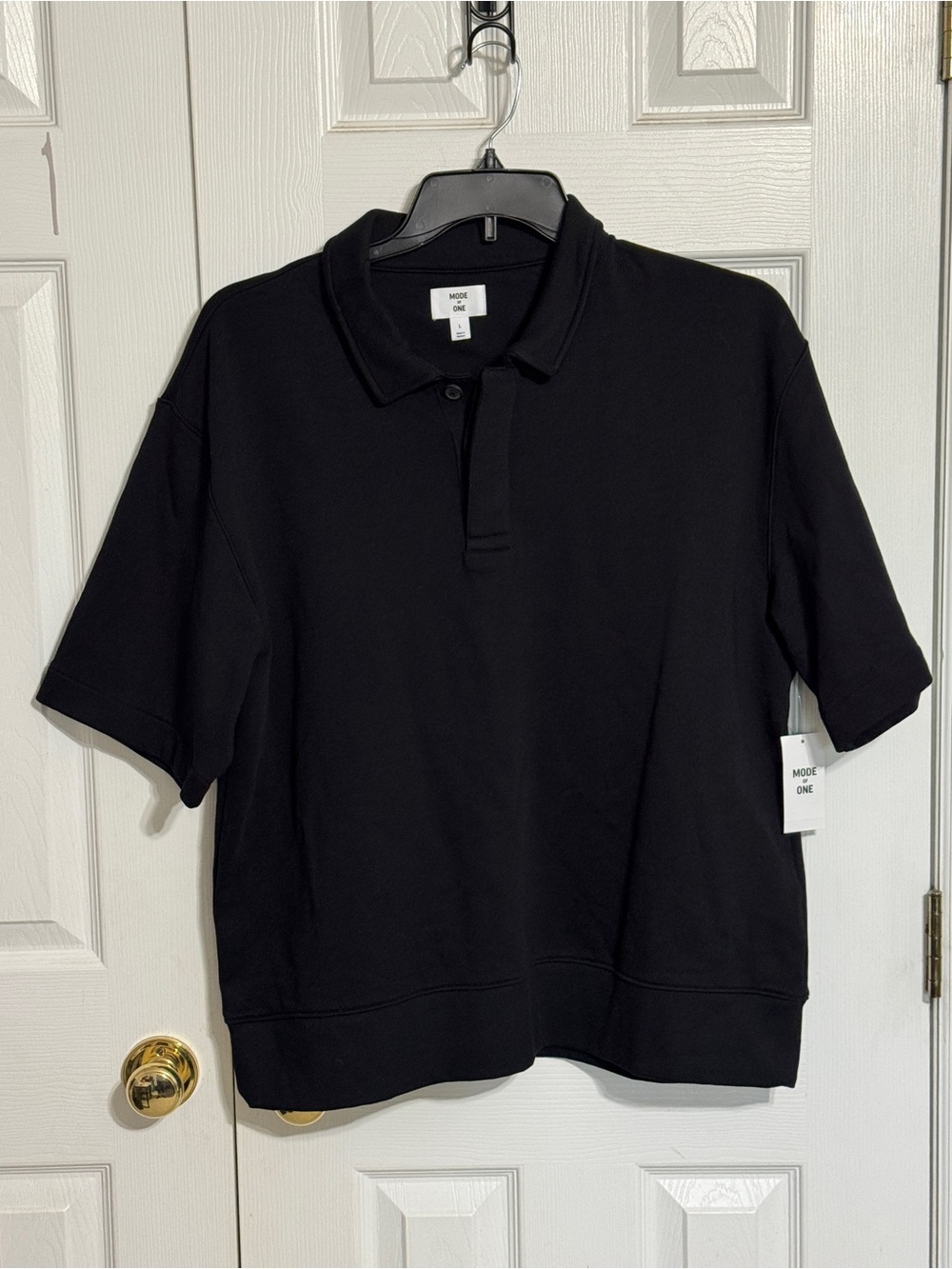 Macy’s Mode of One Men's Black Short-Sleeve Polo — heavy duty 100% Cotton